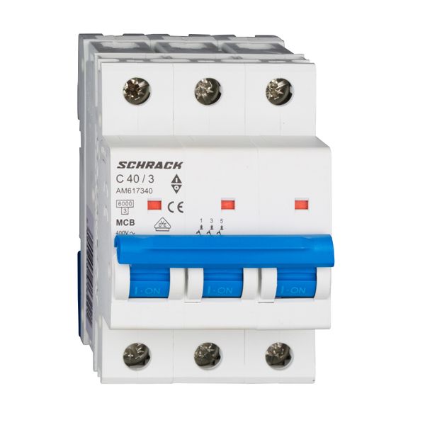 Miniature Circuit Breaker (MCB) AMPARO 6kA, C 40A, 3-pole image 1