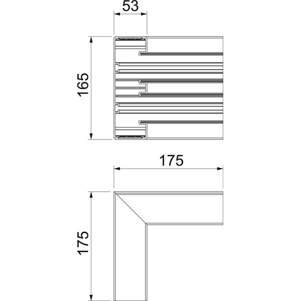 GA-IS53165RW Internal corner Aluminium, rigid form 53x165x175 image 2