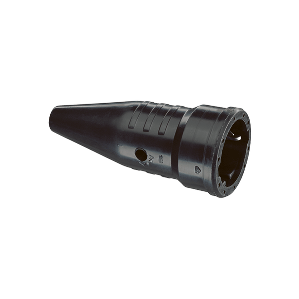 SCHUKO solid rubber connector, black, quick-release fastener image 1