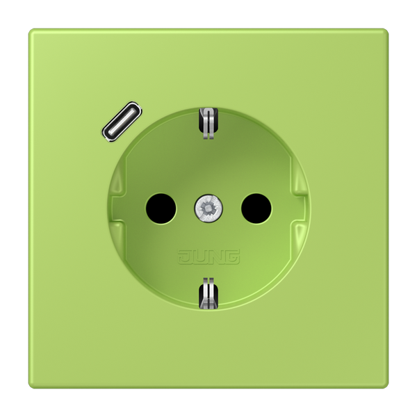 SCHUKO socket with USB type C LC32052 LC1520-18C221 image 1