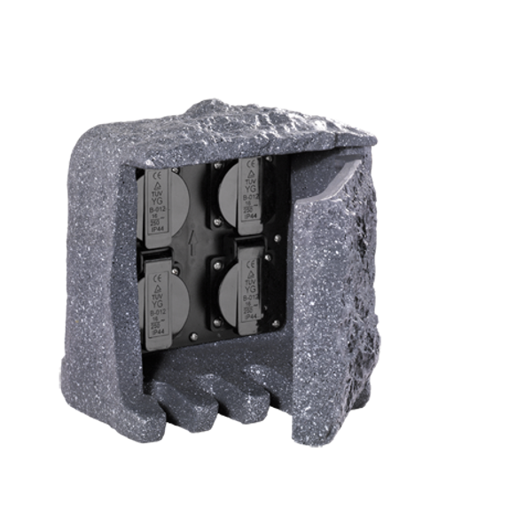 Outdoor socket 9962 grey with 4 power sockets image 1