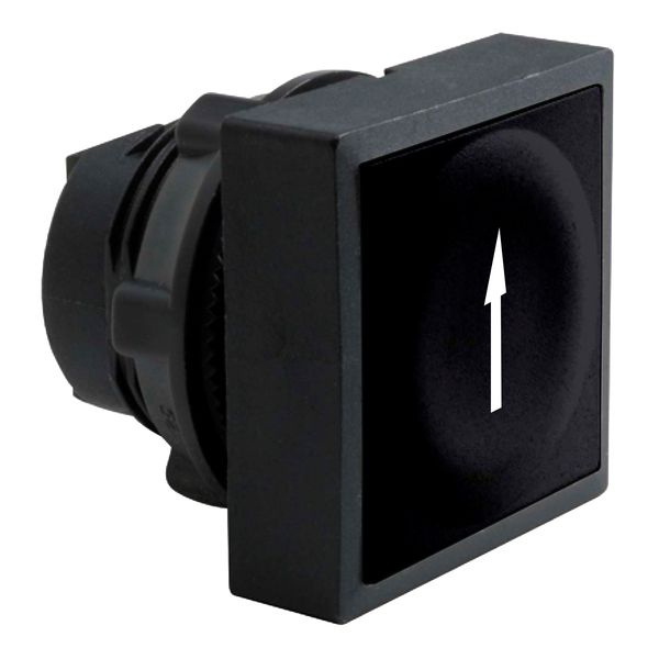 Head for non illuminated push button, Harmony XB5, black square flush pushbutton Ø22 mm spring return "up arrow" image 1