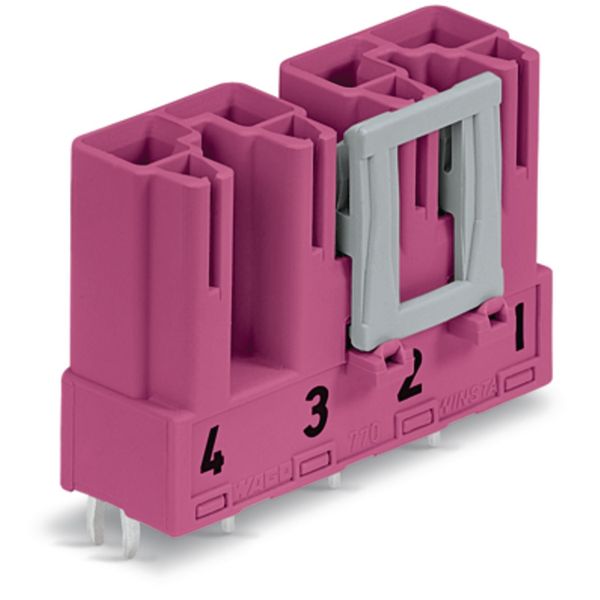 Plug for PCBs straight 4-pole pink image 1