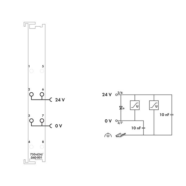 Filter module for field-side power supply (surge) 24 VDC Higher isolat image 5