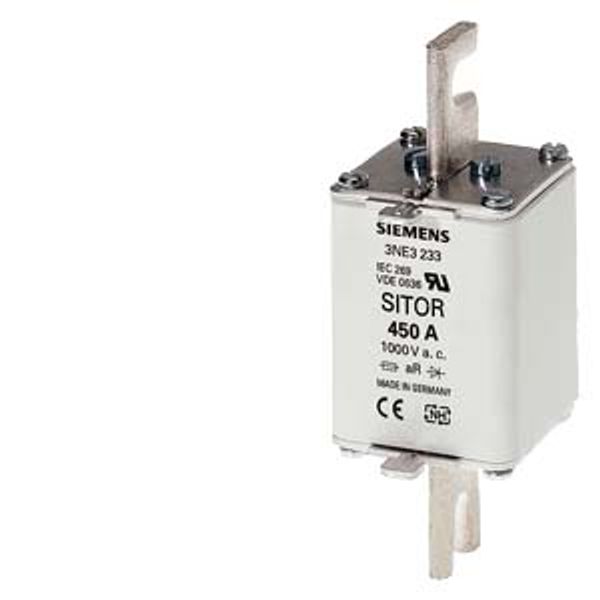 SITOR fuse link, with slotted blade contacts, NH1, In: 400 A, aR, Un AC: 1000 V, front indicator image 1