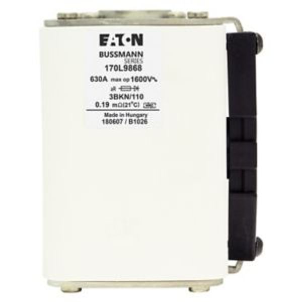 Fuse-link, high speed, 630 A, AC 1600 V, Size 3, 85 x 96 x 112 mm, aR, IEC, single indicator image 3