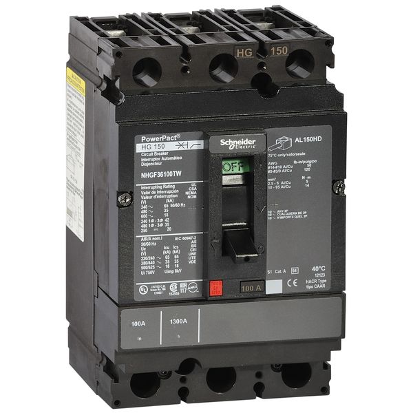 PowerPact multistandard - H-Frame - 40 A - 25 KA - Therm-Mag trip unit image 2