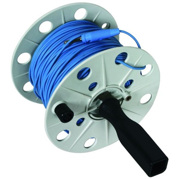 Coiler plastic, grey W 80mm with 100m wire blue image 1