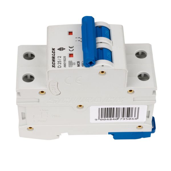 Miniature Circuit Breaker (MCB) AMPARO 10kA, D 25A, 2-pole image 3