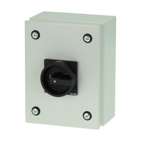 Main switch, P1, 40 A, surface mounting, 3 pole + N, STOP function, With black rotary handle and locking ring, Lockable in the 0 (Off) position, in st image 5