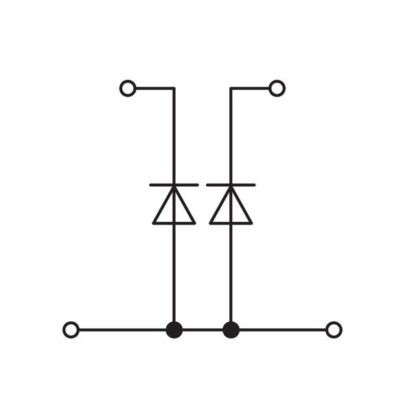 Component terminal block double-deck with 2 diodes 1N4007 gray image 3