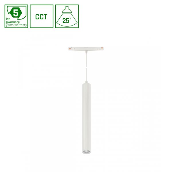 SYSTEM SHIFT SMART-  HANGIT SUSPENDED TRACK LIGHT FI40X297 (900MM CABLE) 12W 25DEG WHITE CCT/DIM 5 Y WARRANTY image 1