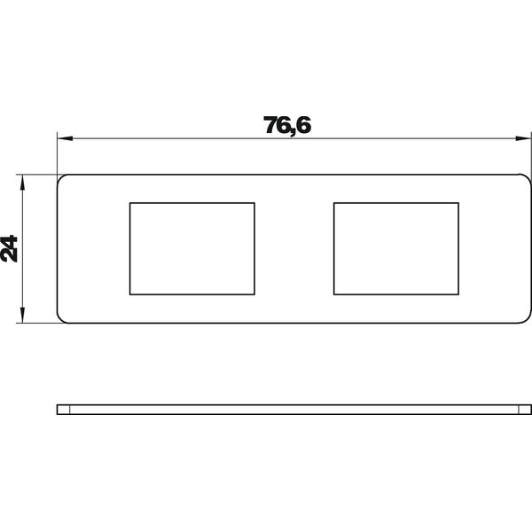 MPMT45 2A Mounting plate with 2x hole pattern Type A 77x24x1,5 image 2