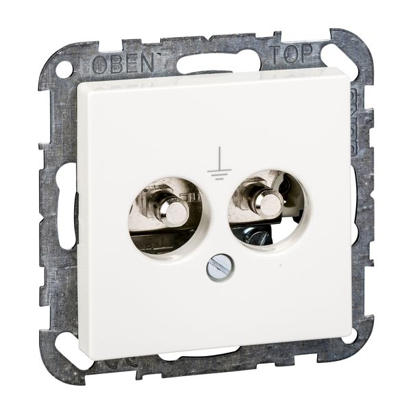 Potential equalisation socket-outlet insert, polar white, glossy, System M image 2