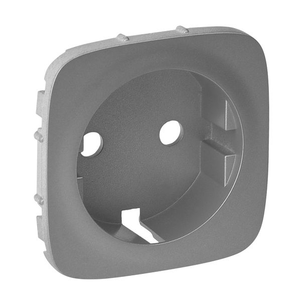 Cover plate Valena Allure - 2P+E socket - German standard - aluminium image 1