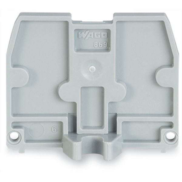 End plate with fixing flange M4 2.5 mm thick gray image 4