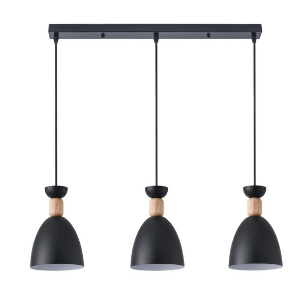 Cloe Linear Pendant Lamp 3xE27 Black image 1