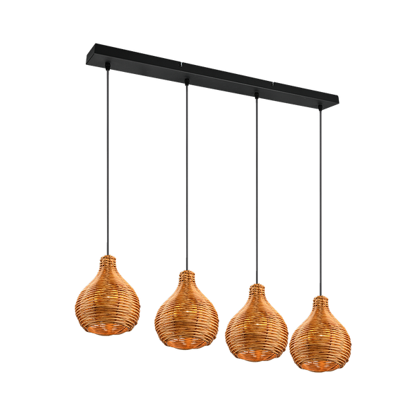 Sprout pendant 4-pc E14 rattan image 1