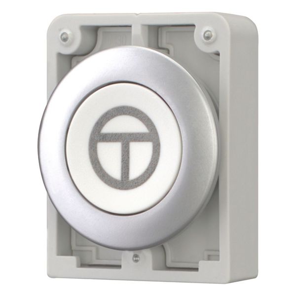 Pushbutton, RMQ-Titan, Flat, momentary, White, inscribed, Metal bezel, ON/OFF image 6