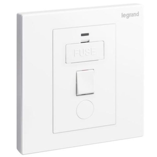 Galion - 1 gang switched fused connection unit with led power indicator and cord outlet - 13A - White image 1