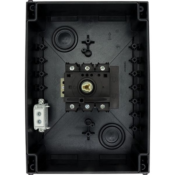 Main switch, P3, 100 A, surface mounting, 3 pole, 1 N/O, 1 N/C, STOP function, With black rotary handle and locking ring, Lockable in the 0 (Off) posi image 56