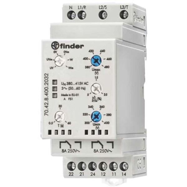 Monitoring relay 3ph.2CO 8A/380...415VAC/adjustable/asymmetry (70.42.8.400.2032) image 3