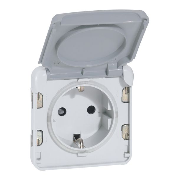 Socket outlet Plexo IP 55 - German std - 2P+E automatic terminals- modular-grey image 1