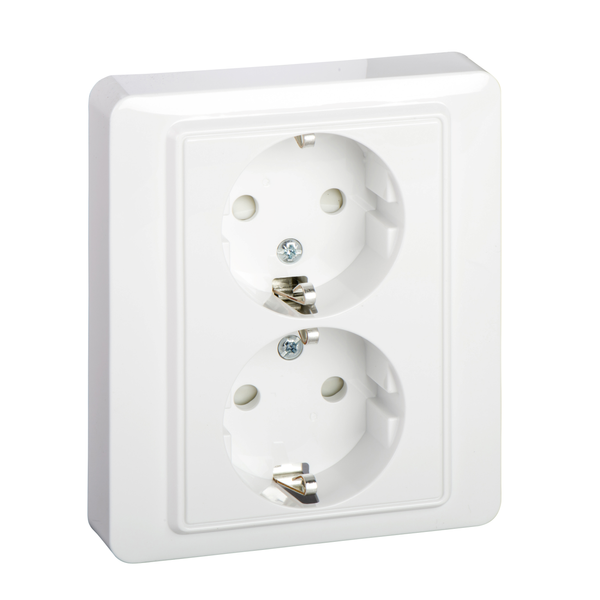 Exxact Basic double socket-outlet earthed screwless white image 4