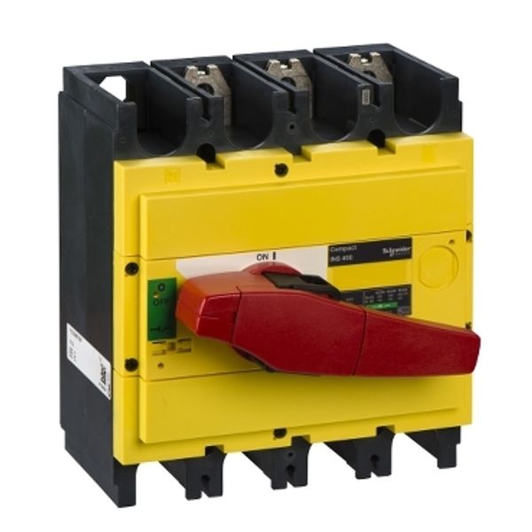 switch disconnector, Compact INS400 , 400 A, with red rotary handle and yellow front, 3 poles image 3