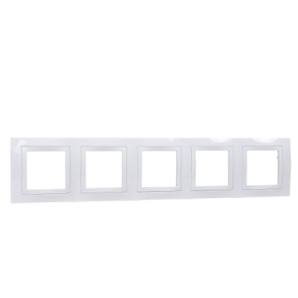 Unica Basic - cover frame - 5 gangs, horizontal - white image 2
