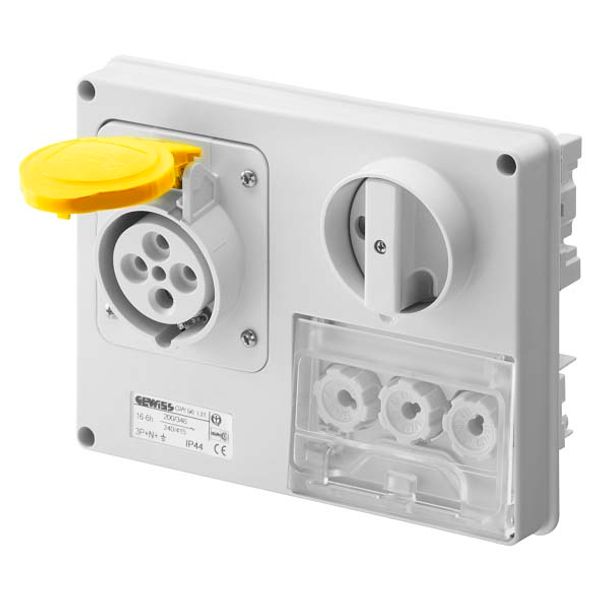 FIXED INTERLOCKED HORIZONTAL SOCKET-OUTLET - WITHOUT BOTTOM - WITH FUSE-HOLDER BASE - 3P+N+E 16A 100-130V - 50/60HZ 4H - IP44 image 2