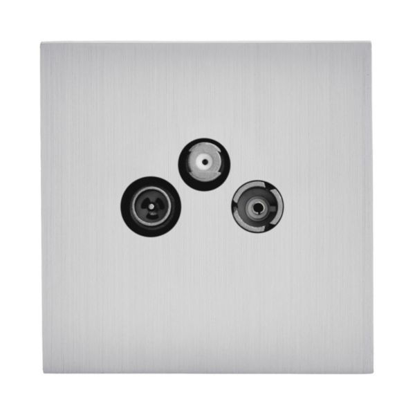 Art d'Arnould Epure universe TV-FM-SAT socket - brushed steel image 2