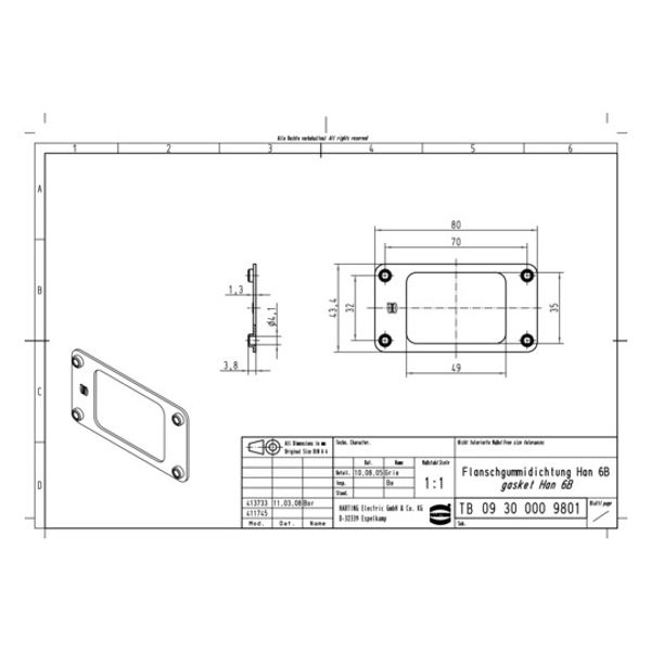 self-clinging gasket Han size 06B image 1