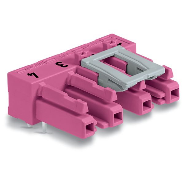 Socket for PCBs angled 4-pole pink image 1