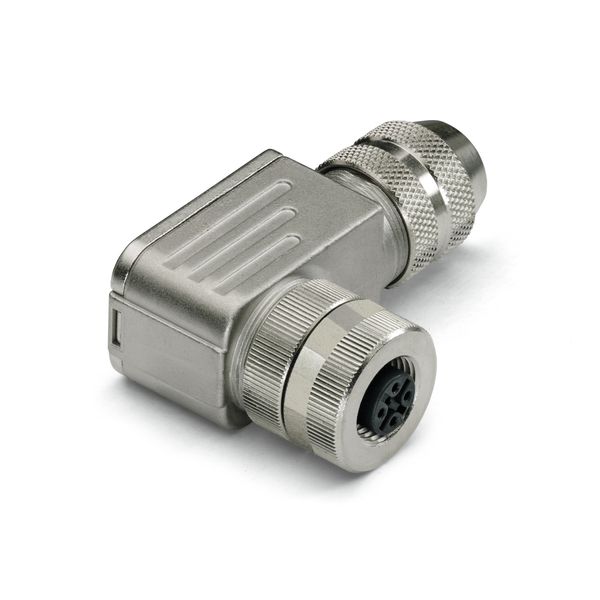 Fitted pluggable connector 8-pole M12 socket, right angle image 1