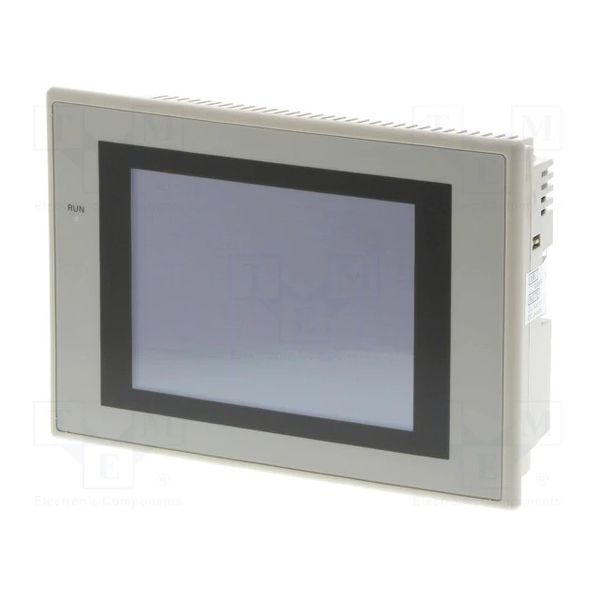 Touch screen HMI, 5.7 inch, TFT, 256 colors (32,768 colors for .BMP/.JPG), 320x240 pixels, 2 x RS-232C ports, Ethernet (10/100 Base-T), 24 VDC, 60MByte memory, 24 VDC, beige case NS050723M image 1