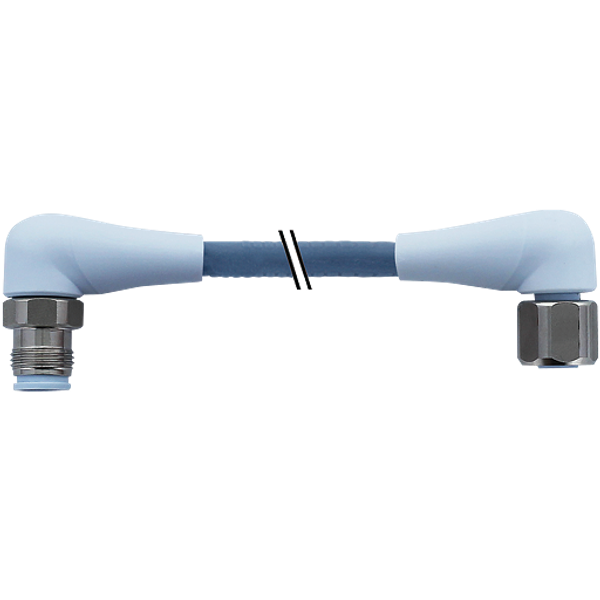 M12 male 90/M12 male 90° D F&B Pro TPE 4xAWG22 sh. bu UL rob+dragch 5m image 1