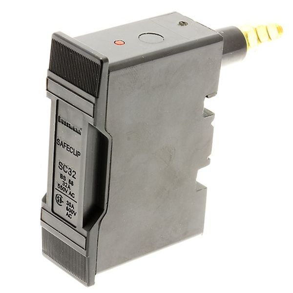 Fuse-holder, LV, 32 A, AC 550 V, BS88/F1, 1P, BS, front connected, back stud connected, black image 2