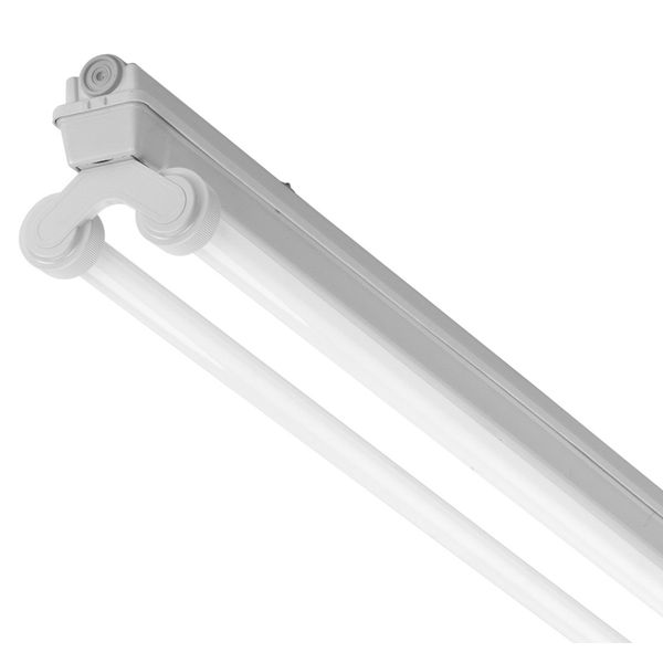 FFL T8 batten luminaires 2x58W ECG IP65 moisture-proof grey image 1