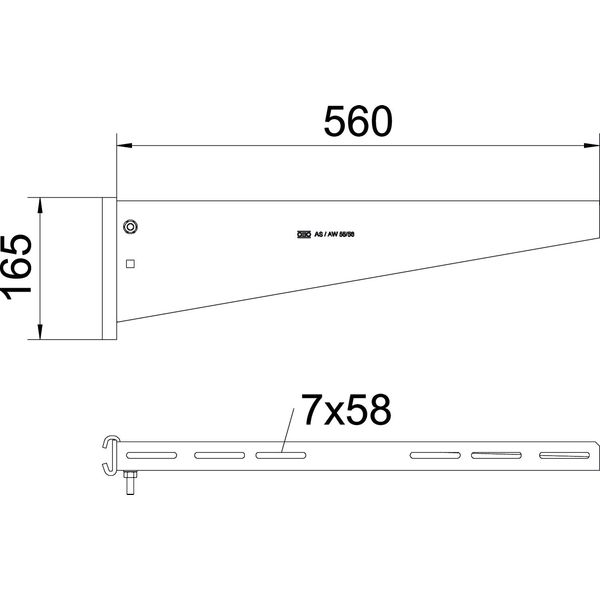 AS 55 56 FT Support bracket for IS 8 support B560mm image 2
