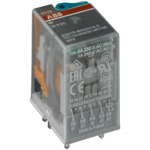 CR-M220DC4L Pluggable interface relay 4c/o, A1-A2=220VDC, 250V/6A, LED image 1