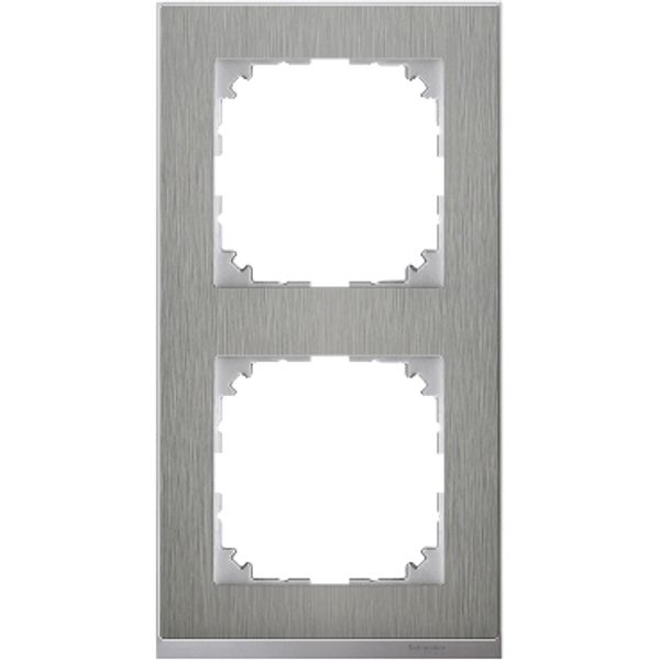 M-Pure Decor frame, 2-gang, stainless steel image 2