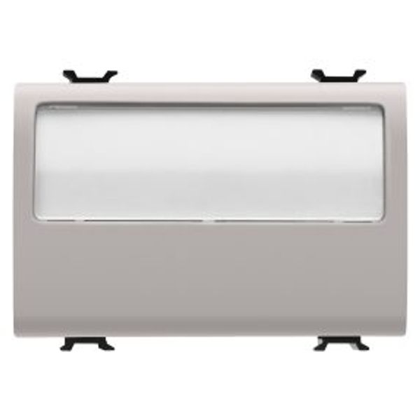 PUSH-BUTTON WITH ILLUMINATED NAME PLATE 250V ac - NO 10A - 3 MODULES - NATURAL SATIN BEIGE - CHORUSMART image 1