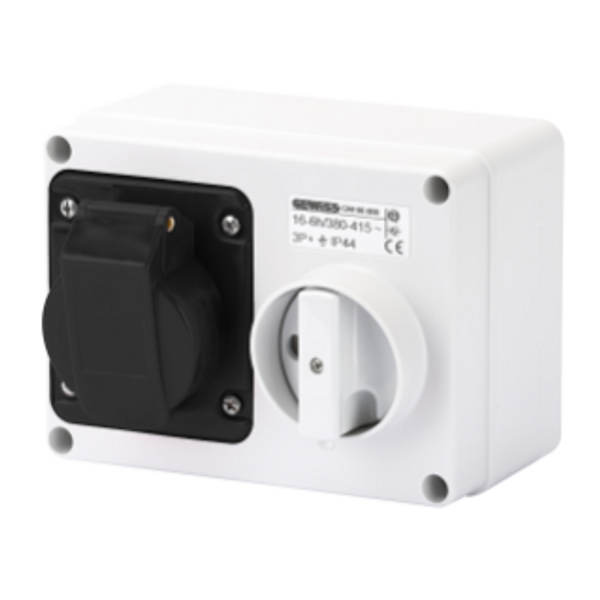 FIXED INTERLOCKED HORIZONTAL SOCKET-OUTLET - WITH BOTTOM - WITHOUT FUSE-HOLDER BASE - 3P+N+E 32A 480-500V - 50/60HZ 7H - IP44 image 1