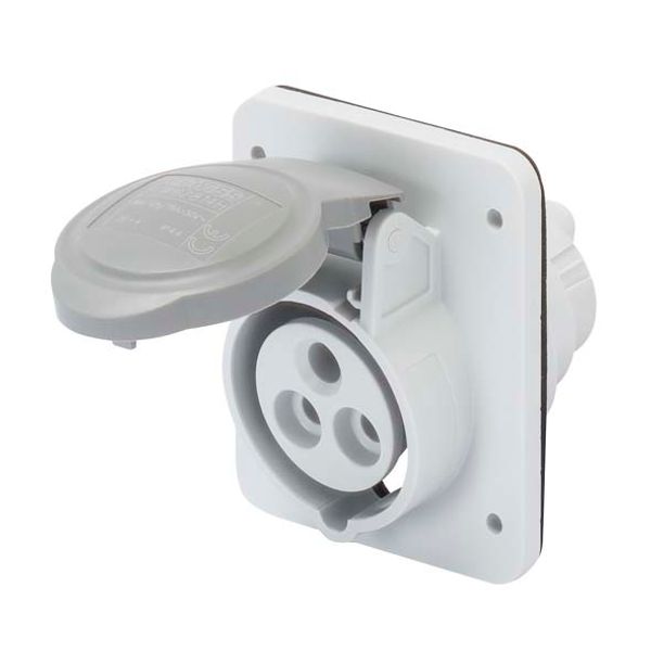 10° ANGLED FLUSH-MOUNTING SOCKET-OUTLET HP - IP44/IP54 - 2P+E 16A TRANSFORMER 50/60HZ - GREY - 12H - SCREW WIRING image 2