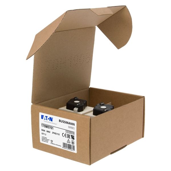 Fuse-link, high speed, 550 A, AC 690 V, size 2, 61 x 77 x 135 mm, aR, IEC, UL, single indicator image 18