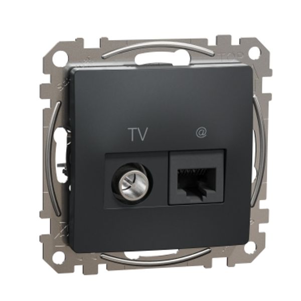 Data + TV sockets, Sedna Design & Elements, RJ45 CAT6 UTP, professional, Anthracite image 3