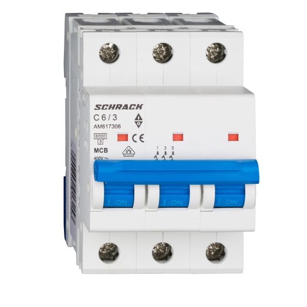 Miniature Circuit Breaker (MCB) AMPARO 6kA, C 6A, 3-pole image 1
