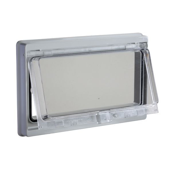 Plastic window with hinged transparent cover, L78xW180mm. image 4