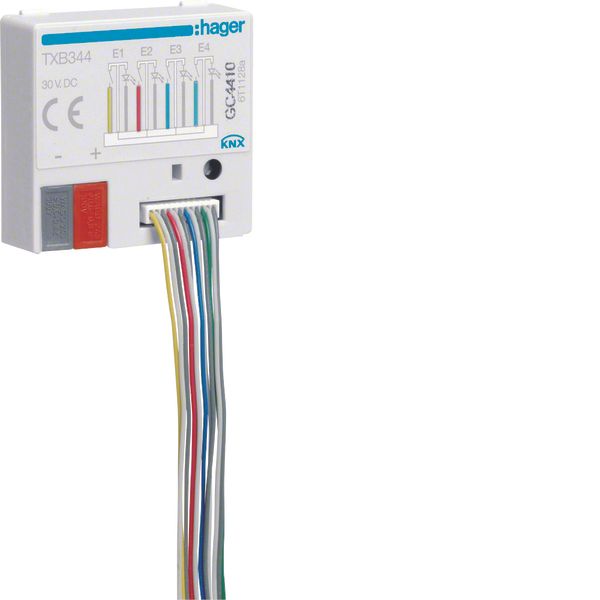 Flush mounted input+LED output 4-fold image 1